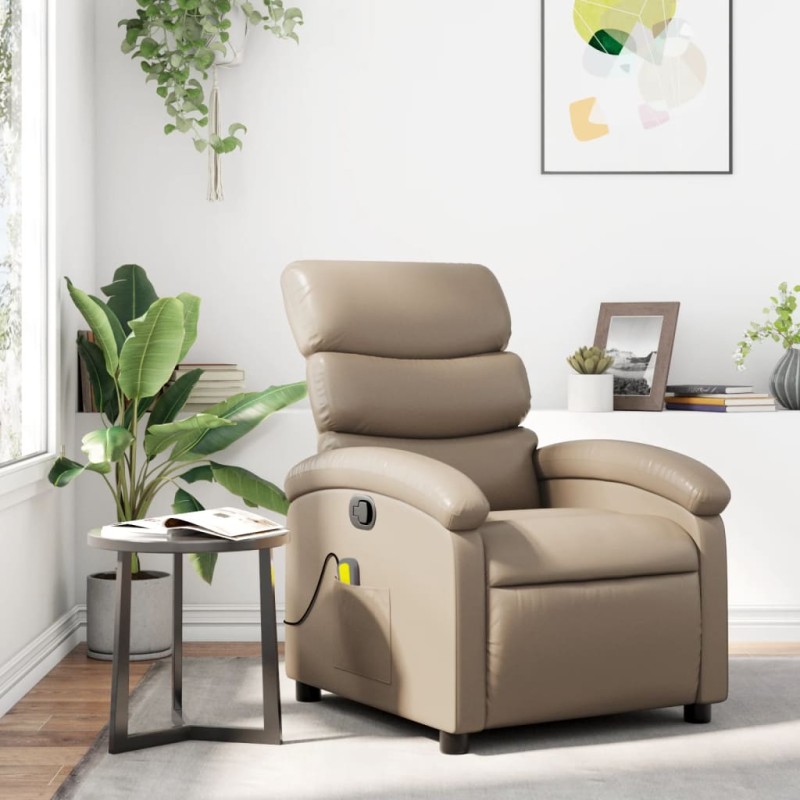 vidaXL Massagesessel Cappuccino-Braun Kunstleder vidaXL Massagesessel Cappuccino-Braun Kunstleder