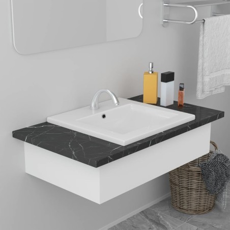 vidaXL Einbauwaschbecken 42x39x18 cm Keramik Weiß   