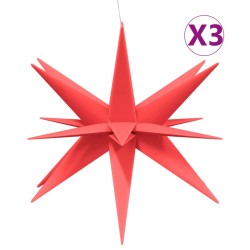 vidaXL LED-Weihnachtssterne 3 Stk. Faltbar Rot 10 cm