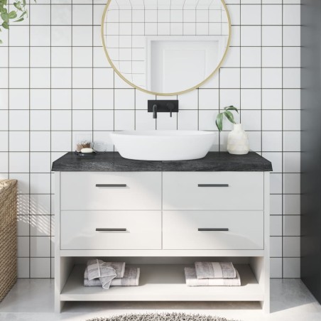 Waschtischplatte Dunkelgrau 120x50x6 cm Massivholz Behandelt