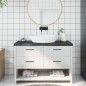 Waschtischplatte Dunkelgrau 120x50x6 cm Massivholz Behandelt Waschtischplatte Dunkelgrau 120x50x6 cm Massivholz Behandelt
