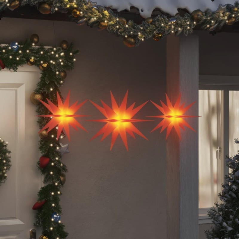 vidaXL LED-Weihnachtssterne 3 Stk. Faltbar Rot vidaXL LED-Weihnachtssterne 3 Stk. Faltbar Rot