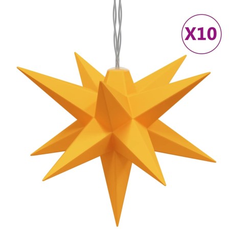 vidaXL LED-Weihnachtsstern mit 10 LEDs Gelb 10 cm