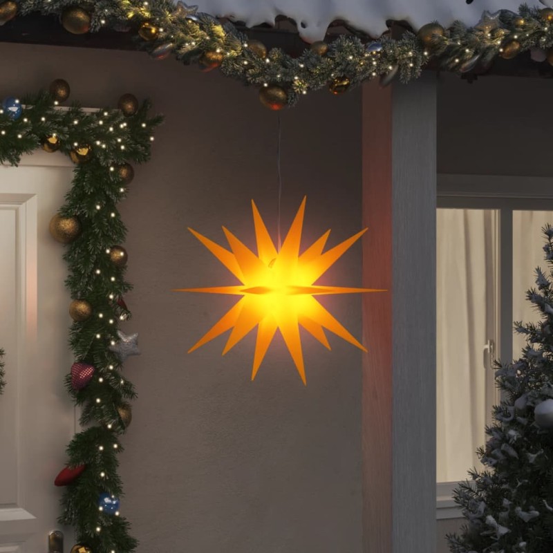vidaXL LED-Weihnachtsstern Faltbar Gelb 57 cm vidaXL LED-Weihnachtsstern Faltbar Gelb 57 cm