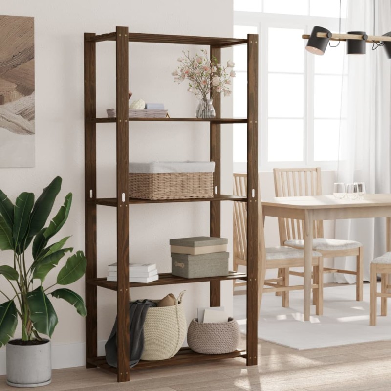 vidaXL Lagerregal mit 5 Böden Braun 80x38x170 cm Massivholz Kiefer vidaXL Lagerregal mit 5 Böden Braun 80x38x170 cm Massivholz Kiefer