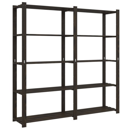 vidaXL Lagerregal mit 5 Böden Schwarz 170x38x170 cm Massivholz Kiefer
