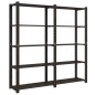 vidaXL Lagerregal mit 5 Böden Schwarz 170x38x170 cm Massivholz Kiefer vidaXL Lagerregal mit 5 Böden Schwarz 170x38x170 cm Massivholz Kiefer