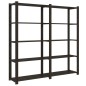vidaXL Lagerregal mit 5 Böden Schwarz 170x38x170 cm Massivholz Kiefer vidaXL Lagerregal mit 5 Böden Schwarz 170x38x170 cm Massivholz Kiefer