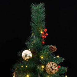 vidaXL Künstlicher Weihnachtsbaum Klappbar 300 LEDs & Kugeln 180 cm