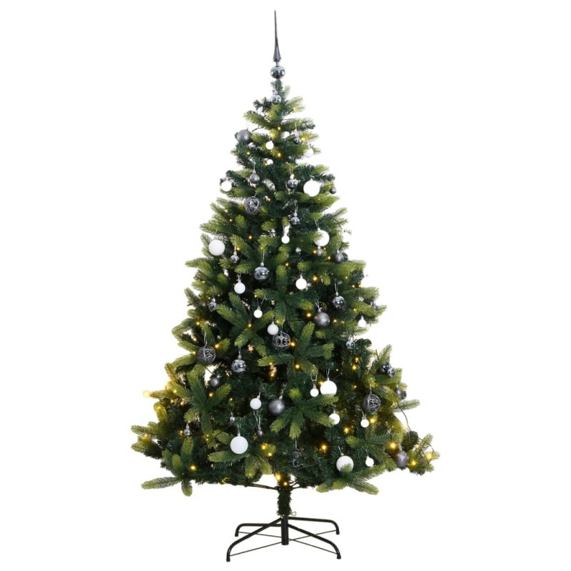 vidaXL Künstlicher Weihnachtsbaum Klappbar 300 LEDs & Kugeln 210 cm vidaXL Künstlicher Weihnachtsbaum Klappbar 300 LEDs & Kugeln 210 cm