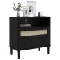 vidaXL Sideboard SENJA Rattan-Optik Schwarz 80x40x80 cm Kiefernholz vidaXL Sideboard SENJA Rattan-Optik Schwarz 80x40x80 cm Kiefernholz