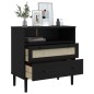 vidaXL Sideboard SENJA Rattan-Optik Schwarz 80x40x80 cm Kiefernholz vidaXL Sideboard SENJA Rattan-Optik Schwarz 80x40x80 cm Kiefernholz