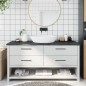 vidaXL Waschtischplatte Dunkelbraun 160x60x(2-4)cm Massivholz vidaXL Waschtischplatte Dunkelbraun 160x60x(2-4)cm Massivholz