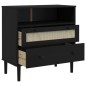 vidaXL Sideboard SENJA Rattan-Optik Schwarz 80x40x80 cm Kiefernholz vidaXL Sideboard SENJA Rattan-Optik Schwarz 80x40x80 cm Kiefernholz
