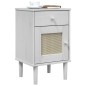 vidaXL Nachttisch SENJA Rattan-Look Weiß 40x35x65 cm Massivholz Kiefer vidaXL Nachttisch SENJA Rattan-Look Weiß 40x35x65 cm Massivholz Kiefer
