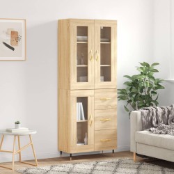 Highboard Sonoma-Eiche 69,5x34x180 cm Holzwerkstoff