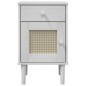 vidaXL Nachttisch SENJA Rattan-Look Weiß 40x35x65 cm Massivholz Kiefer vidaXL Nachttisch SENJA Rattan-Look Weiß 40x35x65 cm Massivholz Kiefer