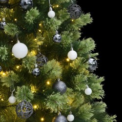 vidaXL Künstlicher Weihnachtsbaum Klappbar 300 LEDs & Kugeln 210 cm