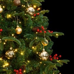 vidaXL Künstlicher Weihnachtsbaum Klappbar 300 LEDs & Kugeln 240 cm