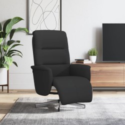 vidaXL Relaxsessel mit Fußteil Schwarz Stoff