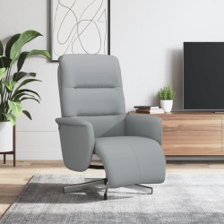 vidaXL Relaxsessel mit Fußteil Hellgrau Stoff