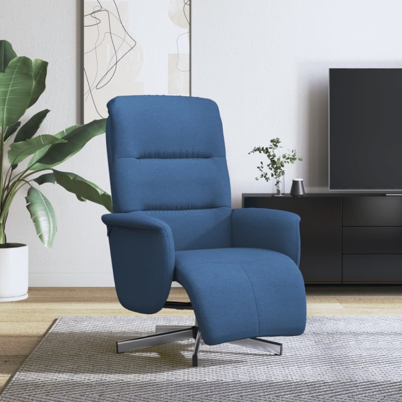 vidaXL Relaxsessel mit Fußteil Blau Stoff vidaXL Relaxsessel mit Fußteil Blau Stoff