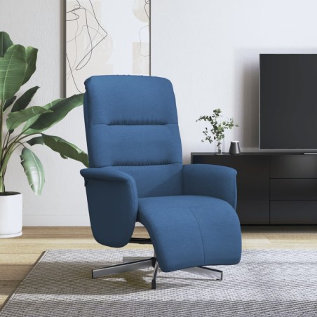vidaXL Relaxsessel mit Fußteil Blau Stoff