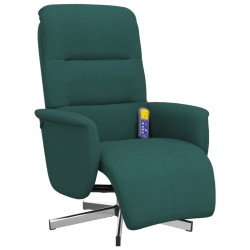vidaXL Massagesessel mit Fußteil Dunkelgrün Stoff