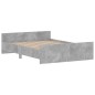 vidaXL Bettgestell mit Kopf- und Fußteil Betongrau 140x190 cm vidaXL Bettgestell mit Kopf- und Fußteil Betongrau 140x190 cm