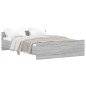 vidaXL Bettgestell mit Kopf- und Fußteil Grau Sonoma 140x190 cm vidaXL Bettgestell mit Kopf- und Fußteil Grau Sonoma 140x190 cm