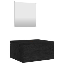  vidaXL 2-tlg. Badmöbel-Set Schwarz Holzwerkstoff