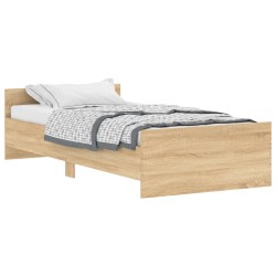 vidaXL Bettgestell Sonoma-Eiche 90x200 cm Holzwerkstoff