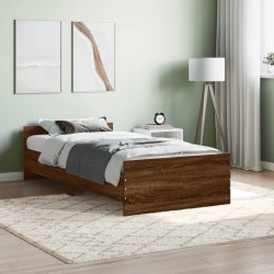 vidaXL Bettgestell Braun Eichen-Optik 90x200 cm Holzwerkstoff
