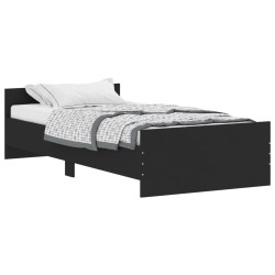 vidaXL Bettgestell Schwarz 100x200 cm Holzwerkstoff