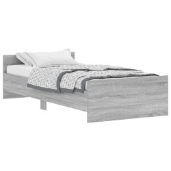 vidaXL Bettgestell Grau Sonoma 90x190 cm Holzwerkstoff