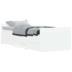 vidaXL Bettgestell mit Kopf- und Fußteil Weiß 75x190 cm