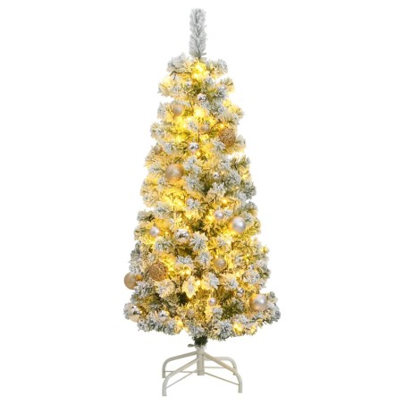 vidaXL Künstlicher Weihnachtsbaum Klappbar 150 LEDs & Kugeln 120 cm
