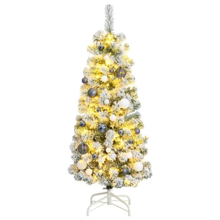 vidaXL Künstlicher Weihnachtsbaum Klappbar 150 LEDs & Kugeln 150 cm
