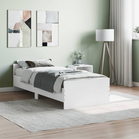 vidaXL Bettgestell Weiß 75x190 cm Holzwerkstoff