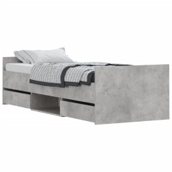 vidaXL Bettgestell mit Kopf- und Fußteil Betongrau 75x190 cm
