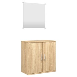  vidaXL 2-tlg. Badmöbel-Set Eichen-Optik Holzwerkstoff