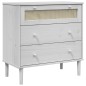 vidaXL Schubladenkommode SENJA Rattan-Look Weiß 80x40x80 Kiefernholz vidaXL Schubladenkommode SENJA Rattan-Look Weiß 80x40x80 Kiefernholz