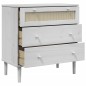 vidaXL Schubladenkommode SENJA Rattan-Look Weiß 80x40x80 Kiefernholz vidaXL Schubladenkommode SENJA Rattan-Look Weiß 80x40x80 Kiefernholz
