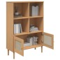 vidaXL Bücherschrank SENJA Rattan-Look Braun 90x35x130 cm Kiefernholz vidaXL Bücherschrank SENJA Rattan-Look Braun 90x35x130 cm Kiefernholz