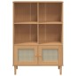 vidaXL Bücherschrank SENJA Rattan-Look Braun 90x35x130 cm Kiefernholz vidaXL Bücherschrank SENJA Rattan-Look Braun 90x35x130 cm Kiefernholz