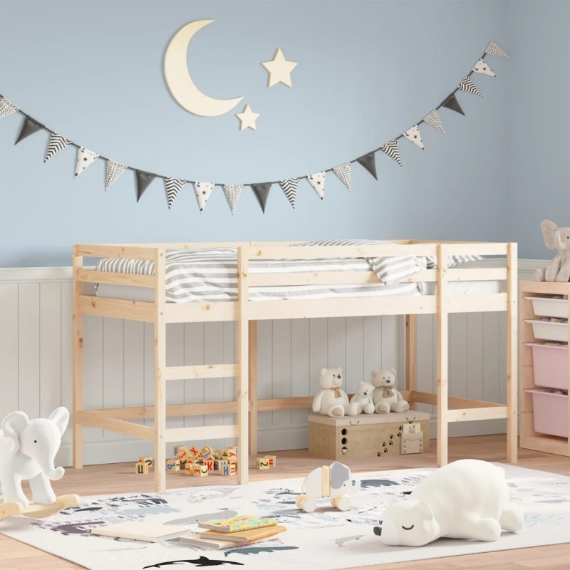 vidaXL Kinderhochbett mit Leiter 80x200 cm Massivholz Kiefer vidaXL Kinderhochbett mit Leiter 80x200 cm Massivholz Kiefer