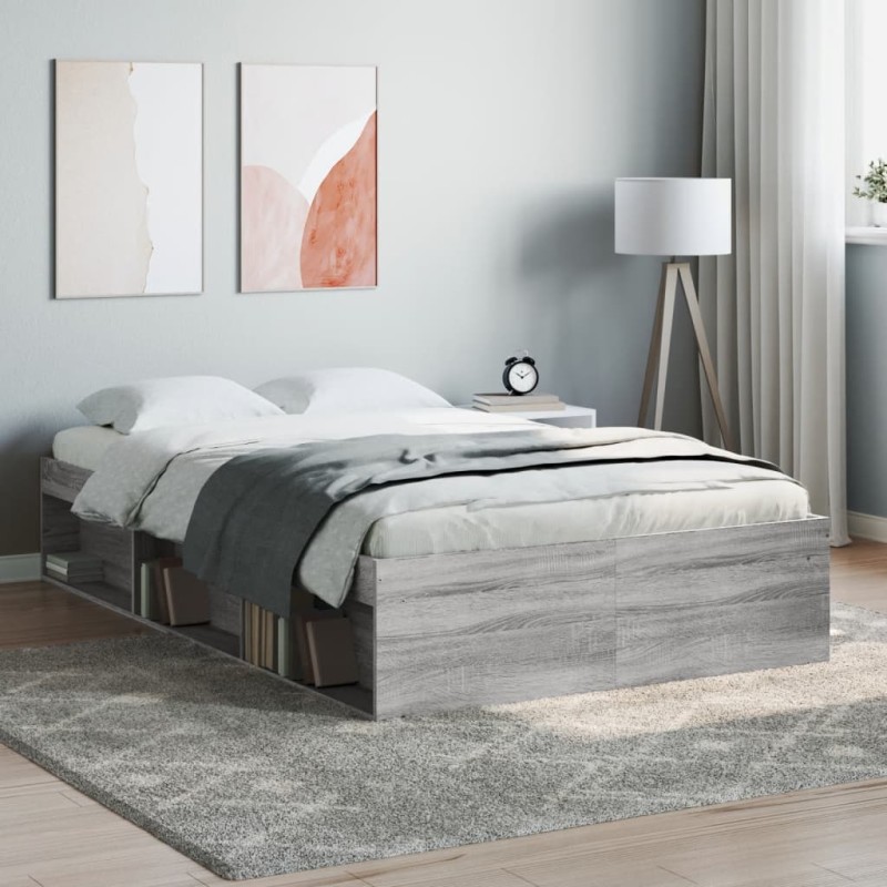vidaXL Bettgestell Grau Sonoma 120x200 cm vidaXL Bettgestell Grau Sonoma 120x200 cm