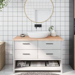 Waschtischplatte 120x60x4 cm Massivholz Unbehandelt
