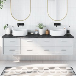 Waschtischplatte Dunkelgrau 200x60x4 cm Massivholz Behandelt