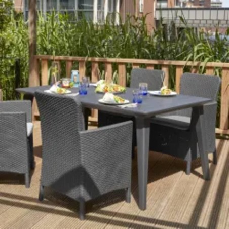 Allibert 2 Stk. Outdoor Stühle Miami Graphitgrau 216835